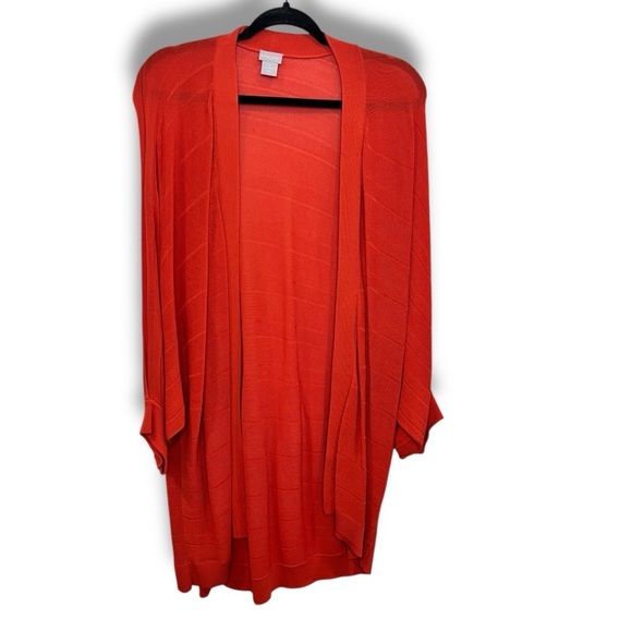 Chico's lightweight Orange Knit Open Cardigan - Size XL - Picture 1 of 5